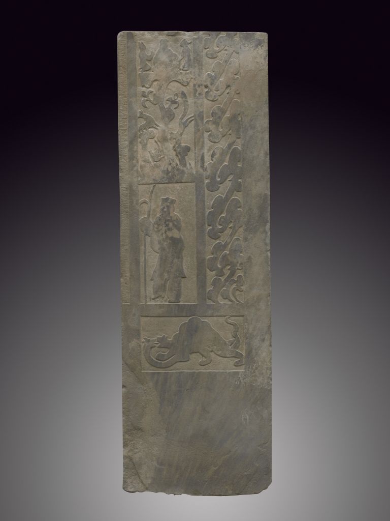 图片[1]-Portrait stone of the gate post of the official figure of the West King’s mother gate-China Archive